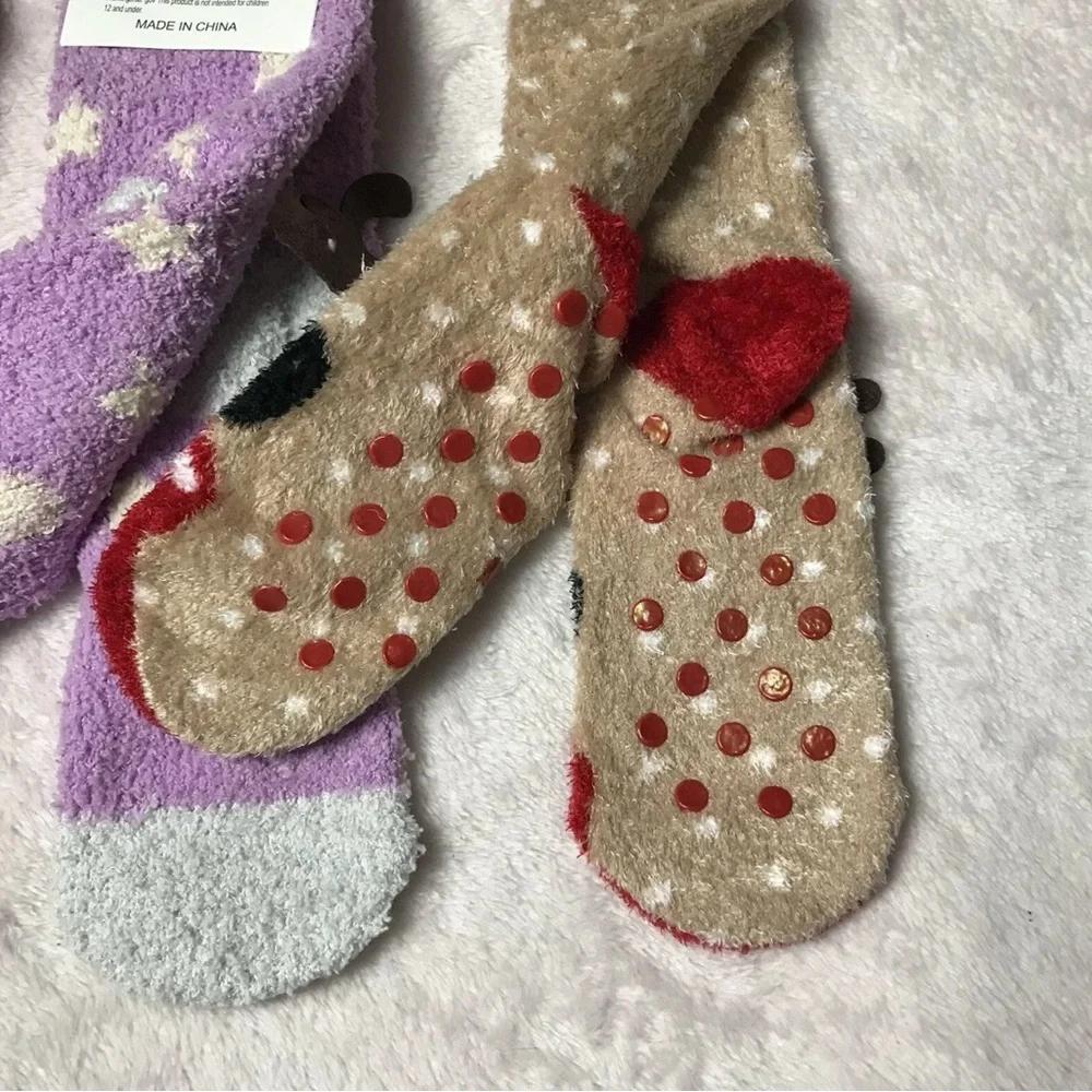 Pretty Cozy Socks Kids Animal Design - Pink, Purple, Brown New